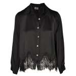 LaCie Lace Trim Silky Top - Black M l