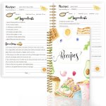 Customizable A5 Recipe Book - 14.73CM X 21.84CM Personalized Cookbook With Spiral Binding Holds Up To 104 Recipes