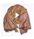 Raw-edge Lurex Shimmer Scarf - Toast Free