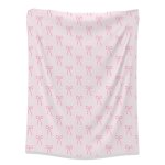 Bows Fleece Blanket Soft Pink