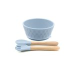 Focusbaby Silicone Bowl Set Spoon Fork Mess-free Feeding