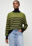 Superbalist 100% Cotton Stripe Roll Neck - Olive Stripe
