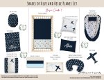 Cot Duvet Bedding Airplane Shades Of Blue And Beige Planes