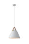 K Light Large Leather And Iron Cone Metal Pendant Lighting White