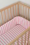 Pink Stripe Cot Bumper - Cover & Inner