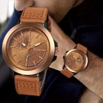 Men's Business Leisure Quartz Watch Retro Cool Fashion Analog Pu Leather Male Wrist Watch