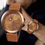 Men's Business Leisure Quartz Watch Retro Cool Fashion Analog PU Leather Male Wrist Watch