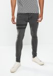 Mjn-wayne Washed Side Hem Skinny - Charcoal