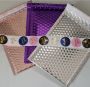 Metallic Gift Travel 3 Colors Bubble Mailers Envelopes With Stickers - 100