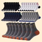 20PCS Men's Crew Socks - Breathable Stretchy Athletic & Casual Wear For Everyday And Outdoor Activities