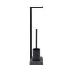 Toilet Roll Holder & Toilet Brush Caddy In Black Menoto