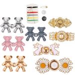 8 Pairs Bear Jeans Pant Waist Tightener Adjustable Buttons Pins Clips