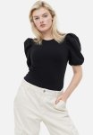 Puff-sleeved Top - Black