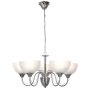 Chandelier Light Alabaster Glass Satin Chrome 5 Ligh