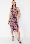 Elegant Evening Dress - Multi Colored