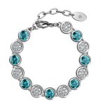DESTINY Aquamarine march Birthstone Bracelet With Swarovski Crystal