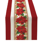 Poinsettia Red Christmas Table Runner Christmas Holiday Kitchen Dining Decor