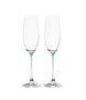 Clear Champagne Glass With Blue Stem La Perla Set Of 2