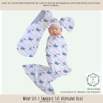 Wrap Set Swaddle Set Airplane Blue