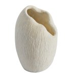 Scalloped White Vase