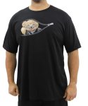 Mens Printed Peeping Bear Tee - 10XL Black