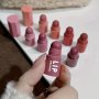 4 In 1 Lipstick Four Color Matte Waterproof Velvet Long Lasting Multicolor Lipstick Suitable For Use When Traveling Convenient Lipstick Creamy Texture Cosmetics Ladies