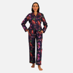 Womens Long Pyjamas - Iris Navy - M