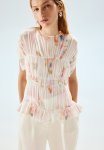 Gathered Viscose Blouse - White