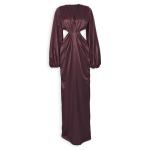 Maroon Satin Evening Dress
