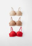 Cotton On Everyday Lace Strapless Push Up Bra 3 Pack - Multi