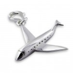 C11-C2730 - 925 Sterling Silver Airplane Charm Dangle For Charm Bracelet