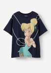 Cotton On License Drop Shoulder Short Sleeve Tee - Lcn Dis Tinkerbell squid Ink