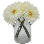 Topia Artificial African Daisies Flowers African Daisy Silk Flowers Artificial Gerbera Daisies Pack Of 10 White