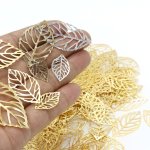 50PCS Metal Iron Leaves 2.4 1.4CM