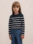 Freya Girls Scallop Knit Stripe Top - 10-12 Yrs Navy white