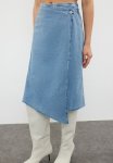 Tasseled Midi Denim Skirt - Blue