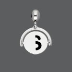 Silver Spinner Initial Charm