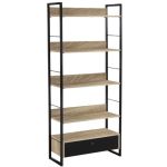 Everfurn Wide Baltic Bookshelf With Drawer – 30CMX70CMX159CM
