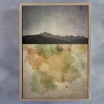 Horizon 1 Art Print - A1 Framed Canvas With Natural Wood Frame