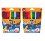 Bic Kids Visa Fine Felt Tip Pens Assorted Colours Pack Of 2