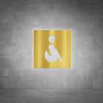 Wheelchair Sign D04 - Polished Brass