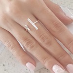 Nikko Nikki 925 Sterling Silver Double Bar Ring - Size 9