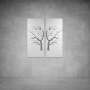 Mirror Tree Wall Art - 800 X 800 X 20 / Matt Black / Indoor