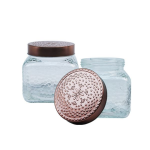 Sq Jar With Rose Gold Lid 1.2L