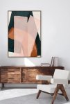 XL Framed Wall Art - Teal Abstract