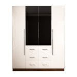 4 Door Wardrobe White Wood Grain MW44GL