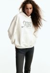 Oversized Motif-detail Hoodie - Cream & Smiley Originali