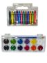 Kids Colouring Combo Pack - Watercolour Paint Set & Wax Crayons