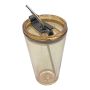 Tumbler 450ML Glass With Lid And Straw Colours