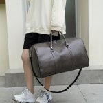 1PC New Trendy Large Capacity Retro Duffel For Men And Women Portable Travel Bag Pu Leather Travel Bag Short Trip Handbag Causal